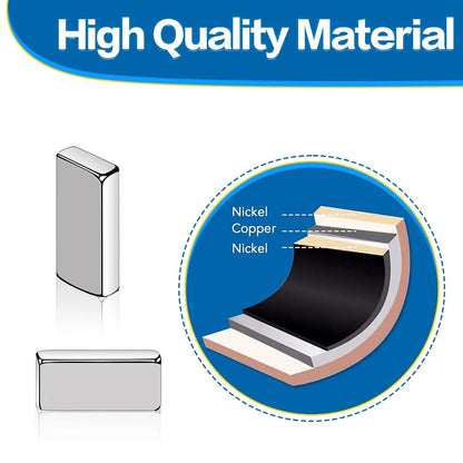 Super Strong Square Block Magnets Set - 20-100 PCS Powerful Neodymium Magnets for DIY & Refrigerator Use
