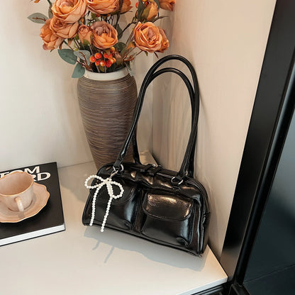 Fashionable Underarm Bow Pillow Bag for Women – 2024 Korean Edition Simple Trendy Shoulder Bag