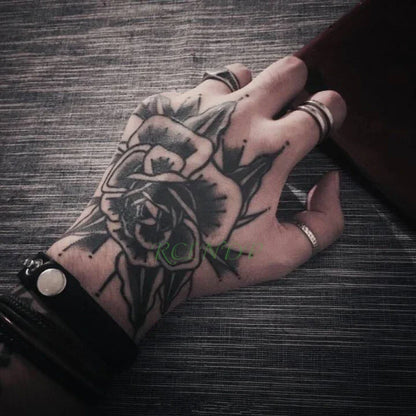 Waterproof Temporary Rose Flower Tattoo Stickers – Fake Flash Body Art for Men & Women Hands and Body