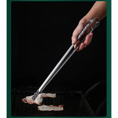 1Pc Extra Long Outdoor Camping Grill Tongs: 45CM Stainless Steel Kitchen Tongs for Cooking and Grilling - Durable Grilling Clips