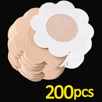 10-200PCS Women’s Nipple Cover Stickers – Invisible Self-Adhesive Disposable Bra Pasties & Chest Lift Tape