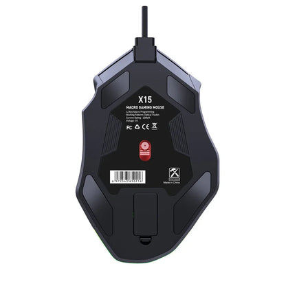 12800DPI RGB Gaming Mouse – Free Weight Macro with 12 Programmable Keys, 6-Level RGB Light for PC, Mac, PUBG, Laptop