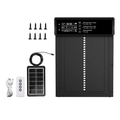 Solar-Powered Auto Chicken Coop Door – Automatic with USB Charging, 4 Modes, Timer & Light Sensor