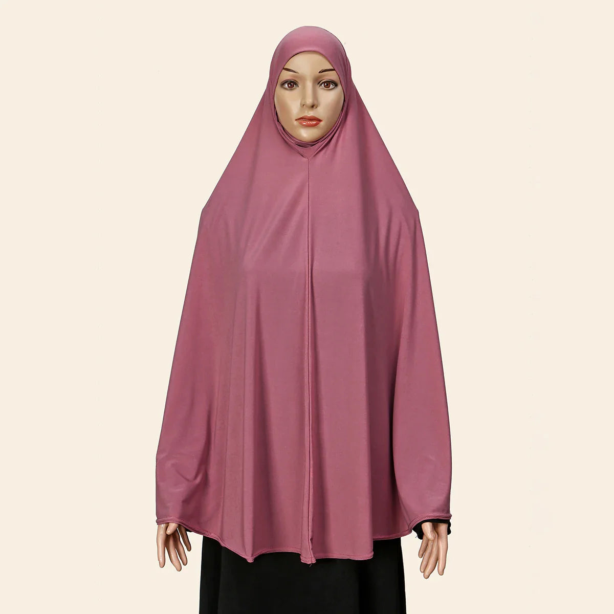 Women’s Full Cover Muslim Abaya – Solid Color Cotton Hemp Inner Hijab & Long Shawl Ramadan Prayer Dress