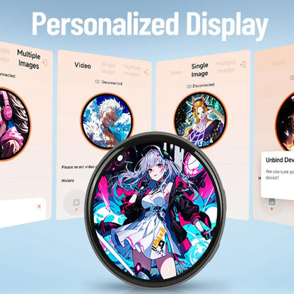 Magnetic Smart E-Badge 1.85" HD Display - Anime Dynamic GIF, Photo & Video DIY Badge with Lanyard for Students & Fans