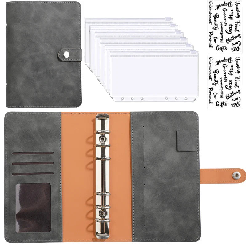 2024 A6 PU Leather Budget Binder Set – Cash Envelopes System with Binder Pockets for Money, Budget Saving & Bill Organizer