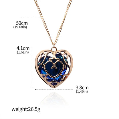 Zelda Tears of the Kingdom Keychain – Red Sapphire Heart Pendant Cosplay Accessory Gift