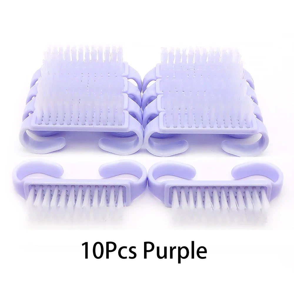 10/20/50/100pcs Nail Cleaning Brush Set - Handle Grip Fingernail Scrubber Tools for Men & Women Manicure Care