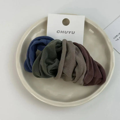 4Pcs Wide Hair Tie Set - Thick Scrunchie Ponytail Holders Korean Fashion Hair Accessories