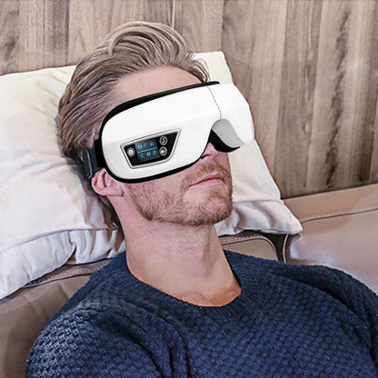 Eye Massage Instrument - Vibration, Airbag Pressure & Hot Compress Eye Massager with Bluetooth Music, Foldable for Fatigue Relief