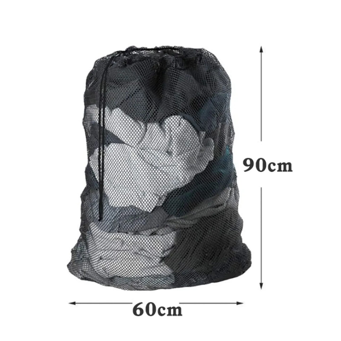 Large Nylon Mesh Laundry Bag — Durable Drawstring Clothes Washing Bag, Anti-Snag & Deformation