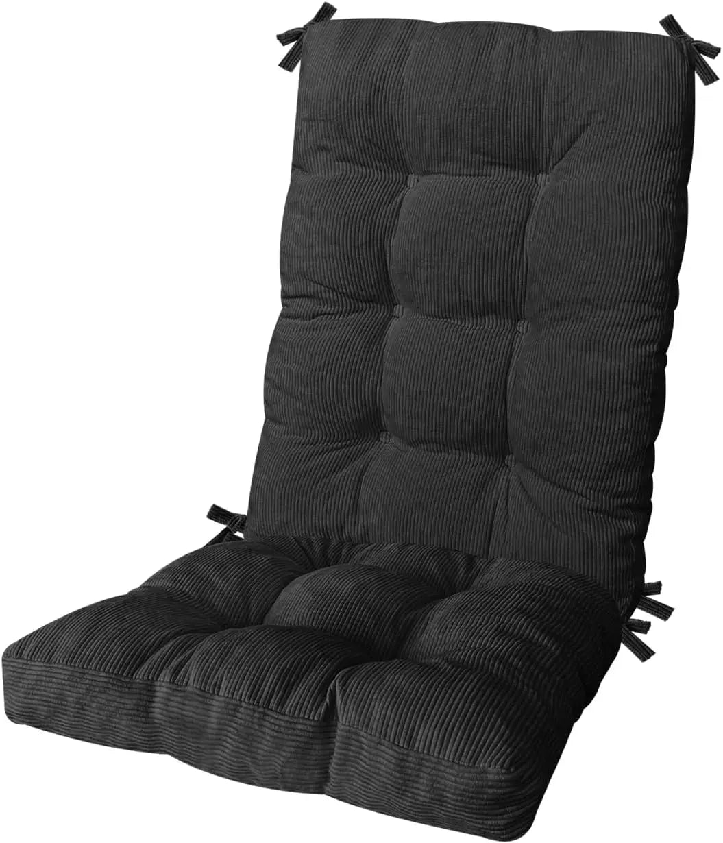 Custom Tufted Rocking Chair Cushion – Non-Slip Corduroy Seat Pad with Ties, Comfortable Indoor Rocking Chair Cushion Set