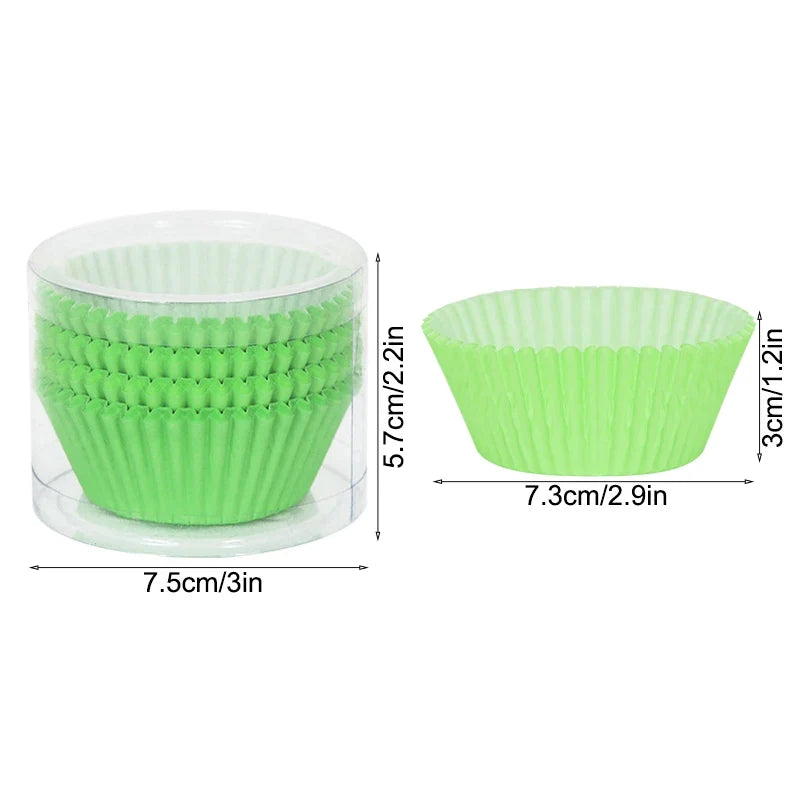 100pcs Oilproof Muffin Cupcake Liners – Solid Color Baking Paper Cups for Cakes, Birthday Party & Decorating Baking Tray Accessories