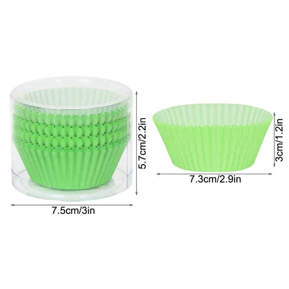 100pcs Oilproof Muffin Cupcake Liners – Solid Color Baking Paper Cups for Cakes, Birthday Party & Decorating Baking Tray Accessories