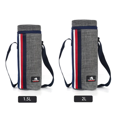 Insulated Water Bottle Storage Bag - 1L/2L Oxford Cloth Cooler Carrier for Summer Travel Hiking & Climbing