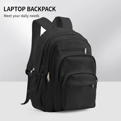 Light Blue Casual Nylon Backpack for Women – Multi-Pocket Durable School, College & Travel Bookbag with Spacious Design