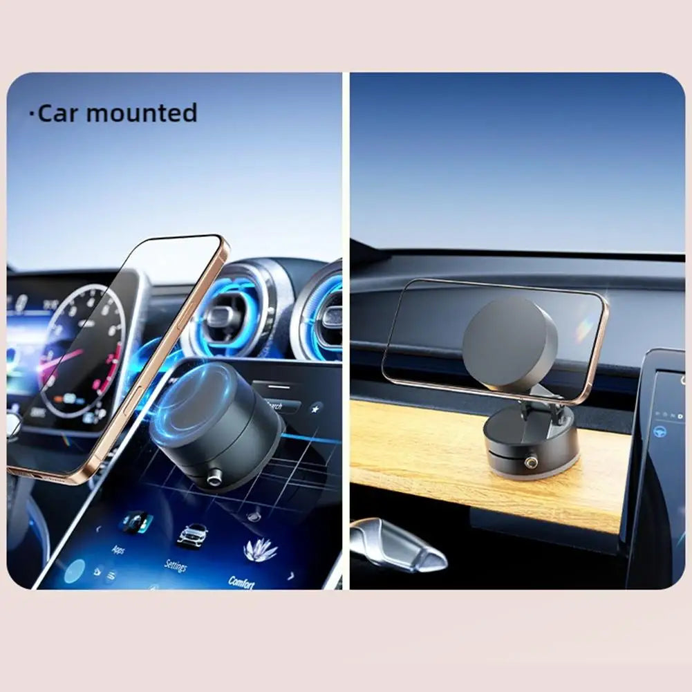 Vacuum Adsorption Magnetic Phone Mount – Double-Sided Hands-Free Magnetic Holder for Car, Gym, Mirror, Smooth Surfaces