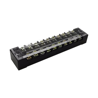 Dual Row Barrier Screw Terminal Block Strip — 600V 15A Wire Connector, 3-20 Position Options