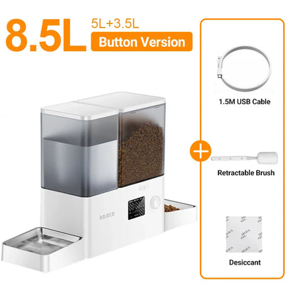 ROJECO 2-in-1 Automatic Pet Feeder & Water Fountain – 8.5L Dog Food Dispenser