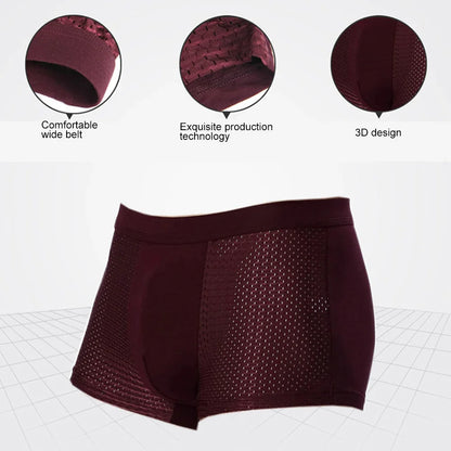 Bamboowear Bamboo Boxer Shorts for Men – Microfiber Compression Boxer Briefs, Stretch Underwear