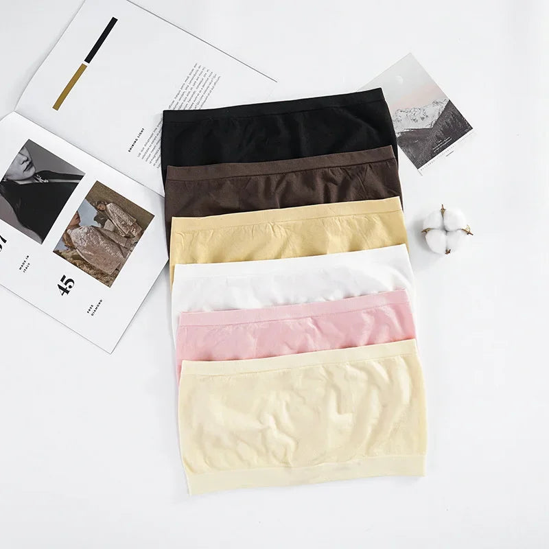 SP&CITY Women’s Summer Cotton Tube Top – Breathable Seamless Strapless Bra, No-Pad Underwear