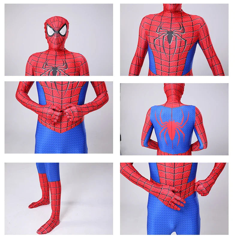 Adult Spiderman Cosplay Costume – Superhero Zentai Jumpsuit with Headgear for Men & Women, Halloween & Carnival Outfit