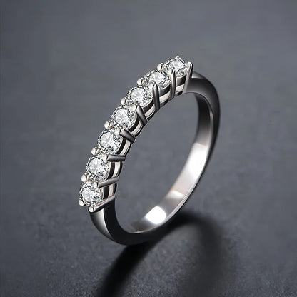 100% Pass Diamond Tester Pen & Moissanite Ring – Matching 925 Sterling Silver Wedding Band for Women