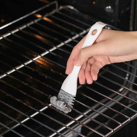 Ultimate Grill Brush with V-Shaped Hook and Scraper - Versatile BBQ Tool for Kitchen Gadget Enthusiasts