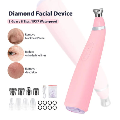 Professional Diamond Microdermabrasion Machine – At-Home Facial Peeling & Deep Cleaning Skin Care Tool