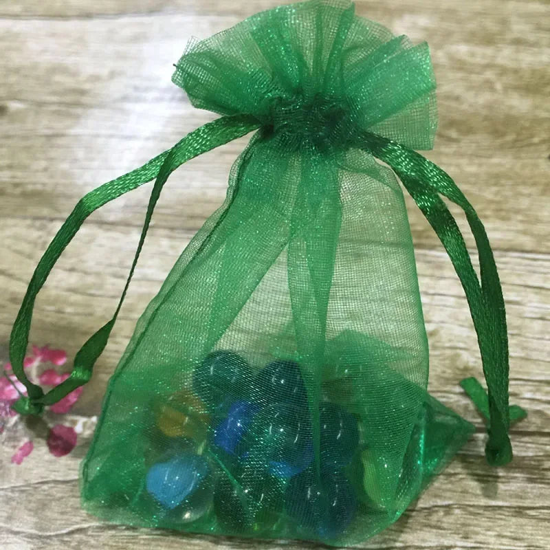 Organza Drawstring Gift Bags - 500/1000pcs Jewelry Pouches for Wedding Party Valentine Easter Packaging