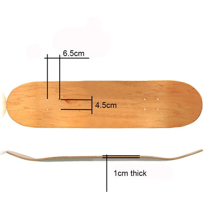 7-9 Layer Maple Skateboard Deck – Double Rocker Mini Cruiser & Dance Board with High Elasticity