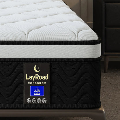 Memory Foam Hybrid Spring Mattress - 12/14-Inch Medium-Firm Pressure Relief Mattress in Twin, Full, Queen & King Sizes