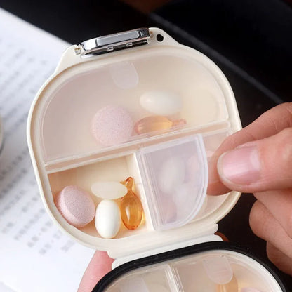 Mini Portable Travel Pill Box for Seven Days - Multi-Grid Split Package for Pills and Tablets - Sealed Storage Organizer for Weekly Use