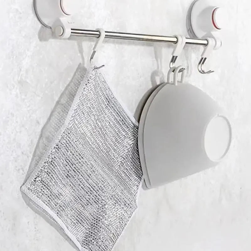 Effortless Kitchen Cleaning with Reusable Steel Wire Cleaning Cloth - Say Goodbye to Stubborn Stains and Rust!