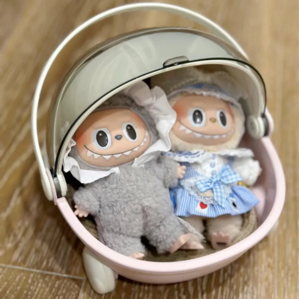Labubu Baby Stroller Storage Box & Space Module Doll Cradle — Doll Bed Furniture & Accessories for Labubu Dolls