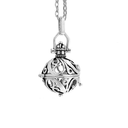 Vintage Mexico Angel Ball Chime Necklace – Antique Locket Aromatherapy Essential Oil Diffuser