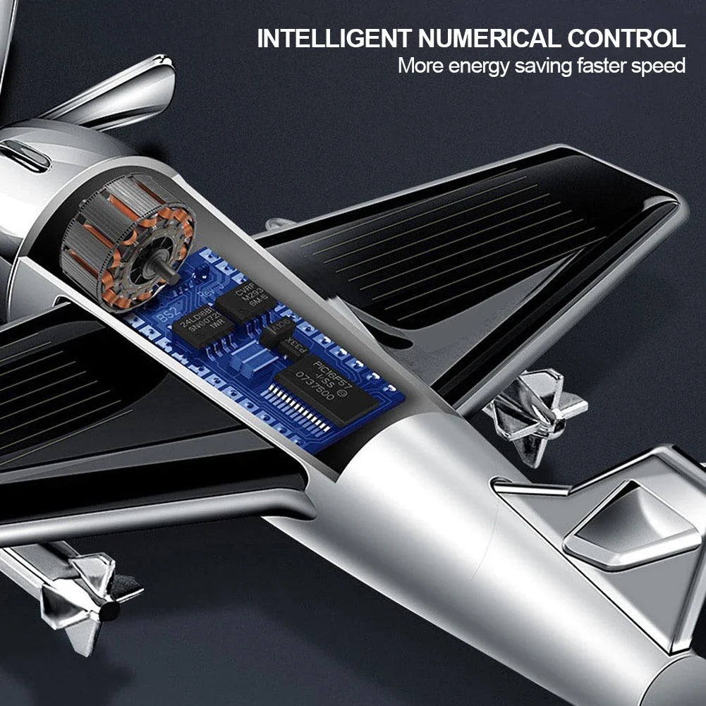 Car Interior Solar Airplane Model – Center Console Decoration & Air Freshener Accessory