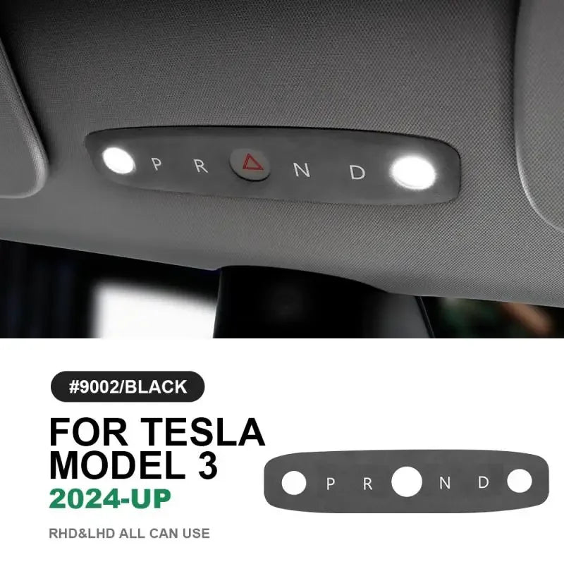 KUNGKIC Italian Top Suede Reading Light Frame Trim Stickers for Tesla Model 3 Highland 2024+ – Car Interior Decor Accessories