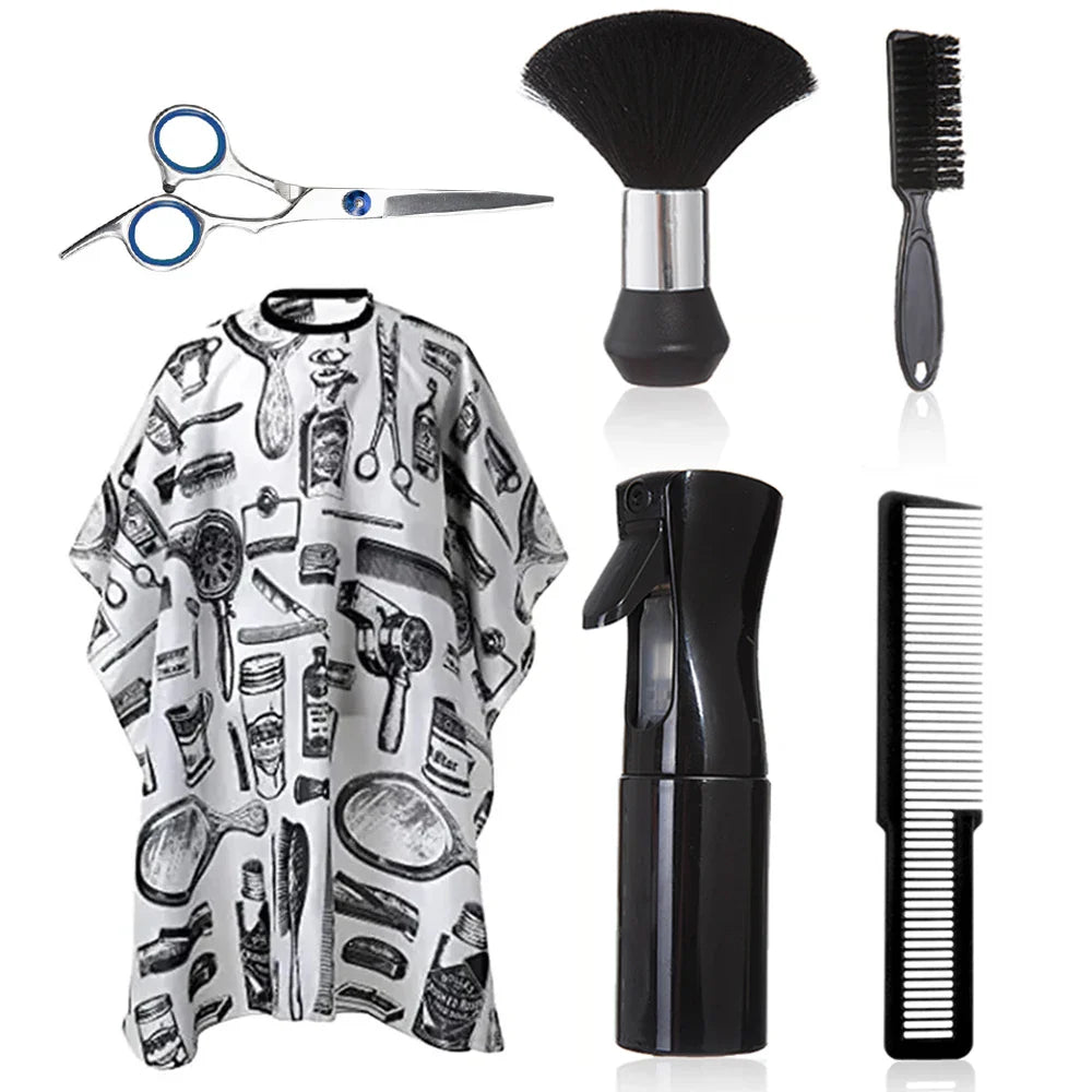 6PCS Waterproof Hairdressing Shawl Bib Set – Professional Nylon Salon & Barber Hair Styling Tools