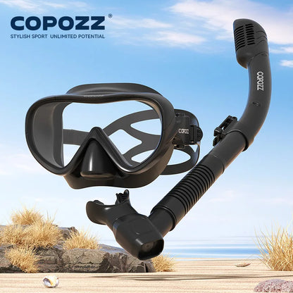COPOZZ Full Vision Diving Mask - HD Anti-Fog Snorkeling Mask Set for Swimming & Underwater Diving