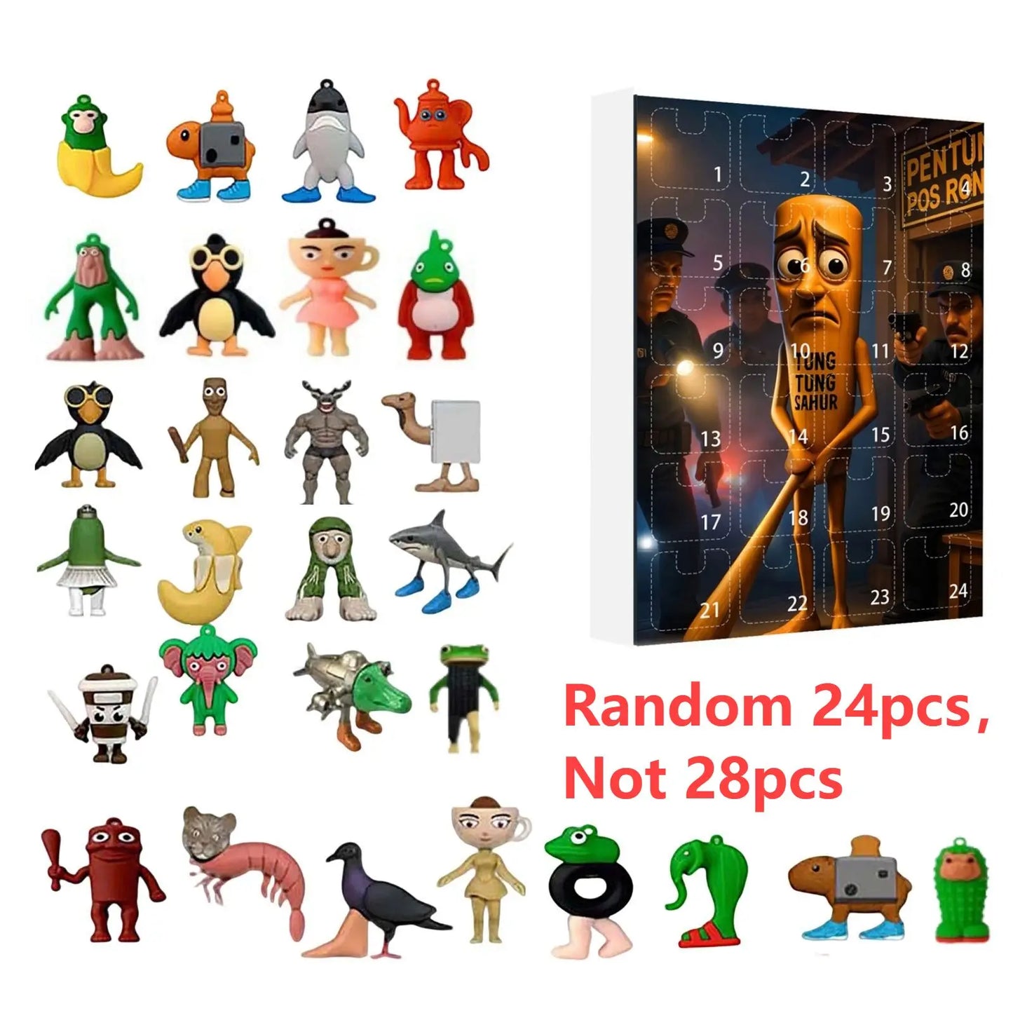 2025 Italian Brainrot Advent Calendar – Tung Tung Sahur Tralalero 24-Day Christmas Countdown Gift