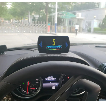P12 Car OBD2 Head-Up Display — Dual System HUD, Smart Digital Meter for Speed, Fuel, Fault Codes & Driving Data