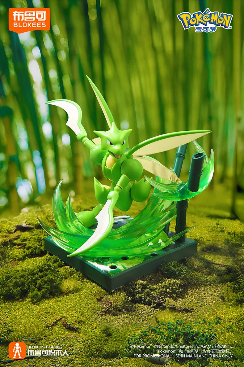 Original Blokees Pokemon Action Figures – Snorlax, Lucario, Cinderace & Scyther Anime Toys Gift