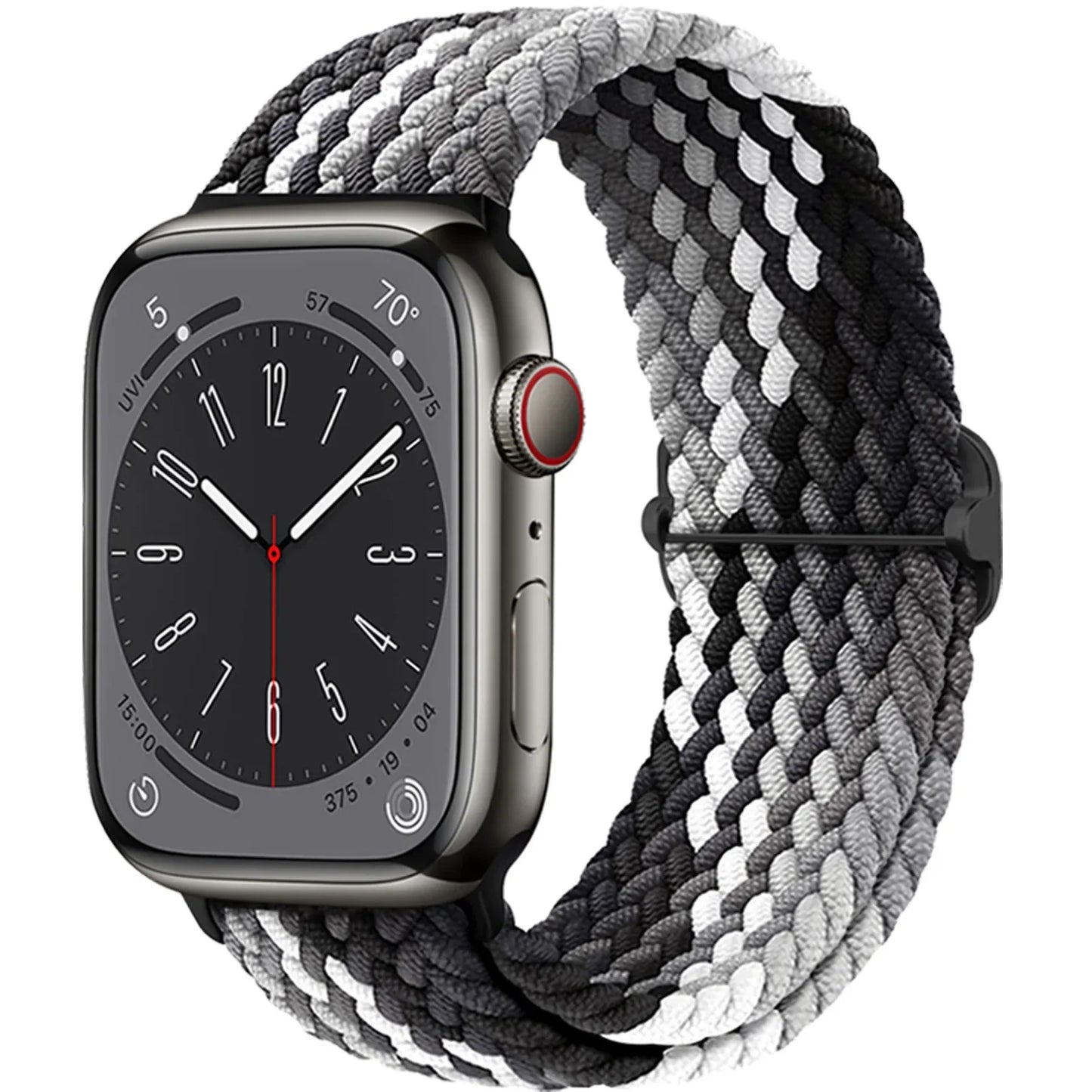 Braided Solo Loop Apple Watch Band – Adjustable Nylon Strap for iWatch Series SE, 4–8 & Ultra (40mm–49mm) Bracelet Wristband