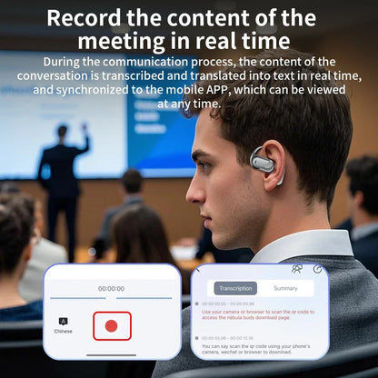 3-in-1 AI Translator Earbuds - Real-Time Voice Translation in 144 Languages with Bluetooth 5.4 & Noise Cancellation