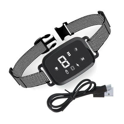 Smart Automatic Anti-Bark Dog Collar HD Digital Display IP67 Waterproof Rechargeable Bark Control Training Device for Dogs Stop Barking System