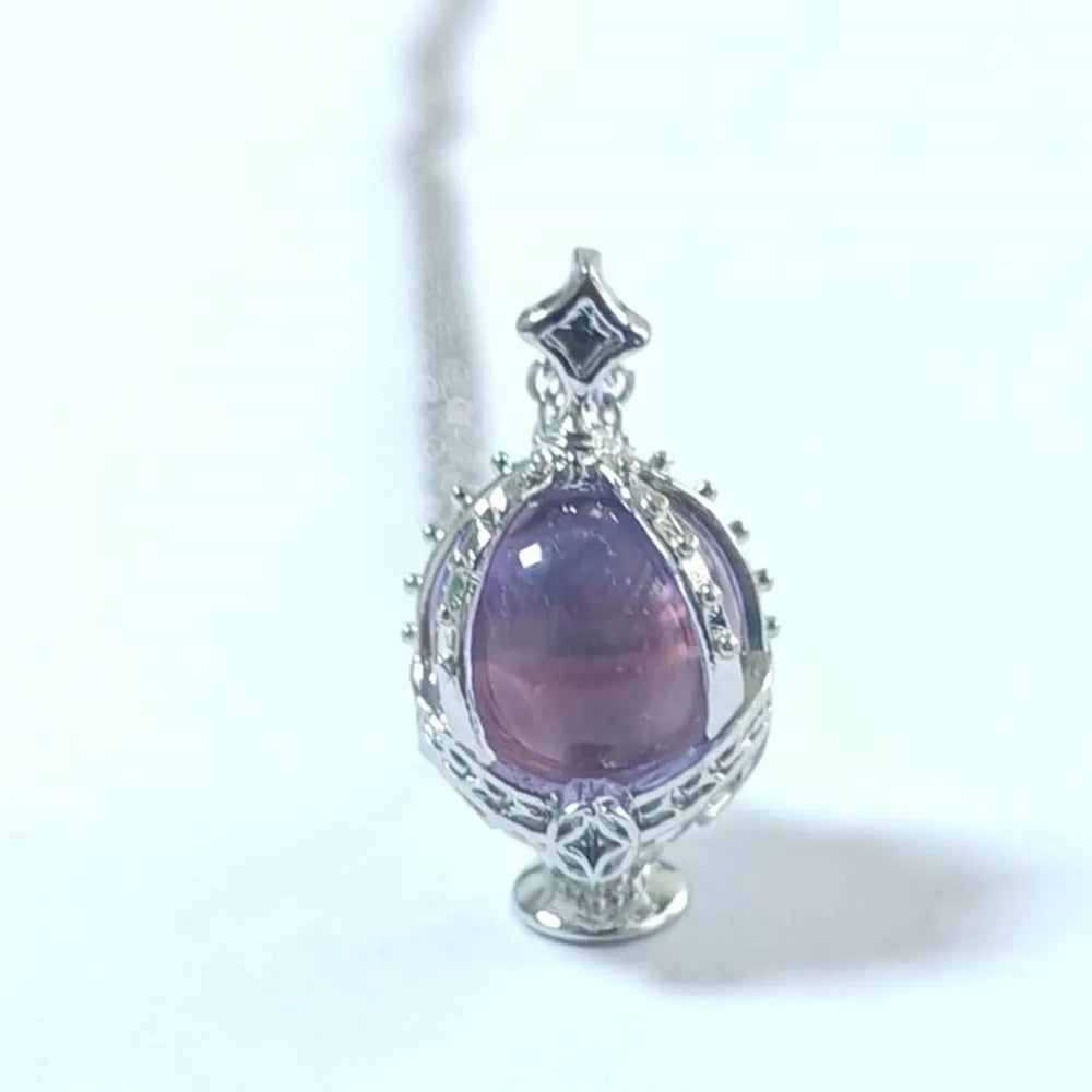 Puella Magi Madoka Magica Cosplay Necklace – Kaname Madoka & Akemi Homura Soul Gem Crystal Pendant Choker Jewelry