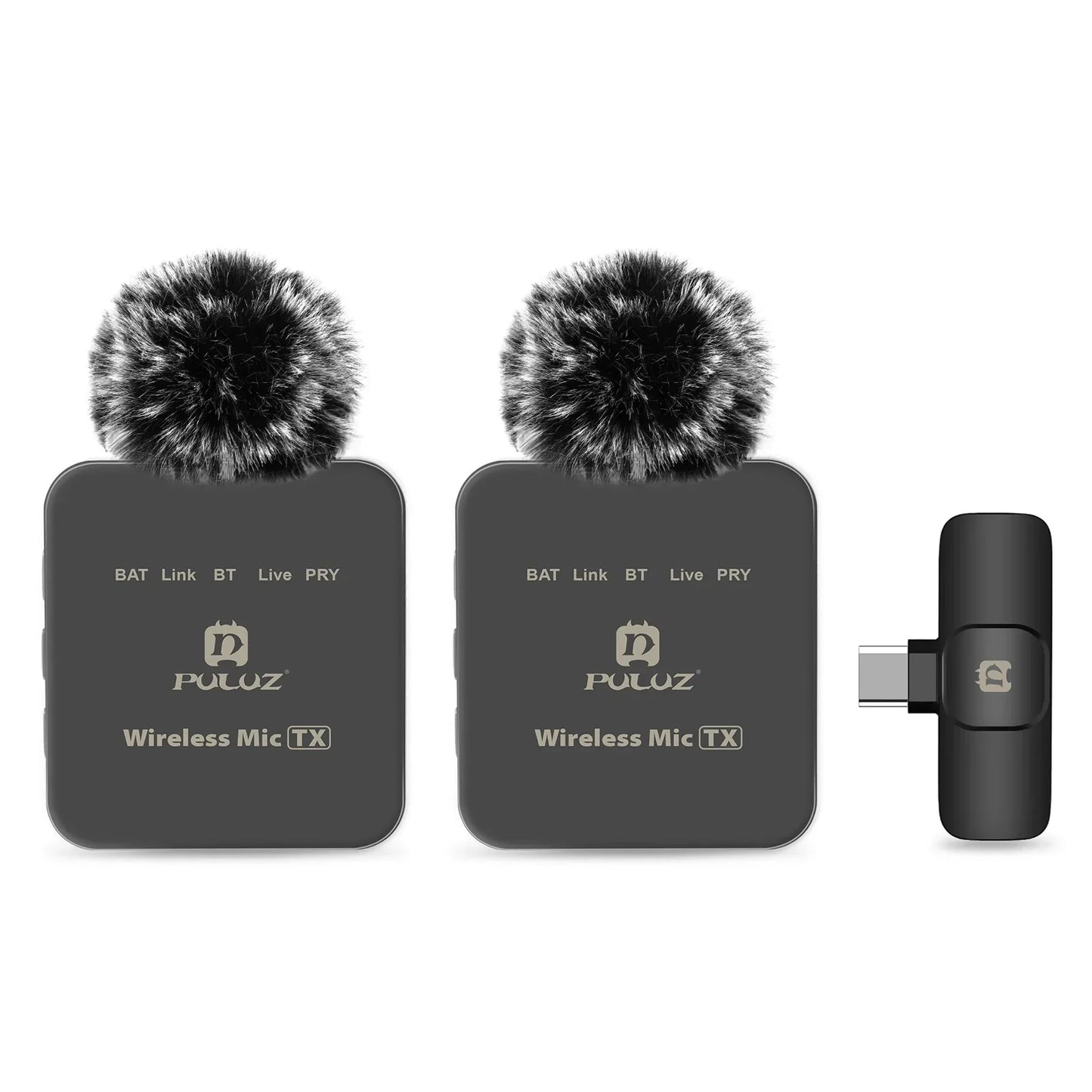 PULUZ Wireless Lavalier Microphone – Portable Mini Mic for iPhone & Android, Audio/Video Recording & Live Broadcast