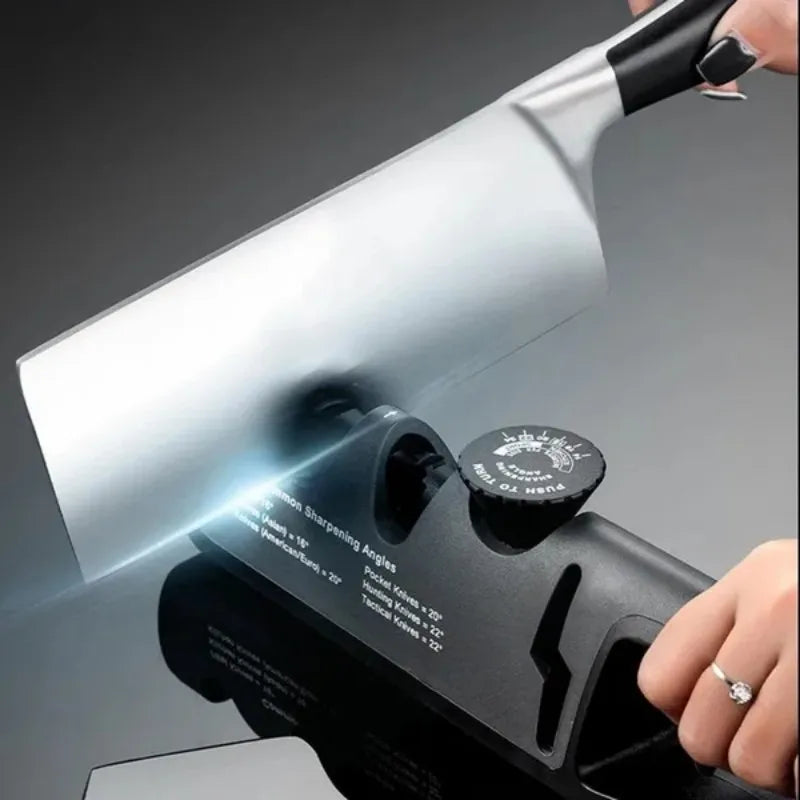 Upgraded 4-in-1 Angle Adjustable Knife Sharpener – Professional Kitchen Blade & Scissors Grinder with Sharpening Stone