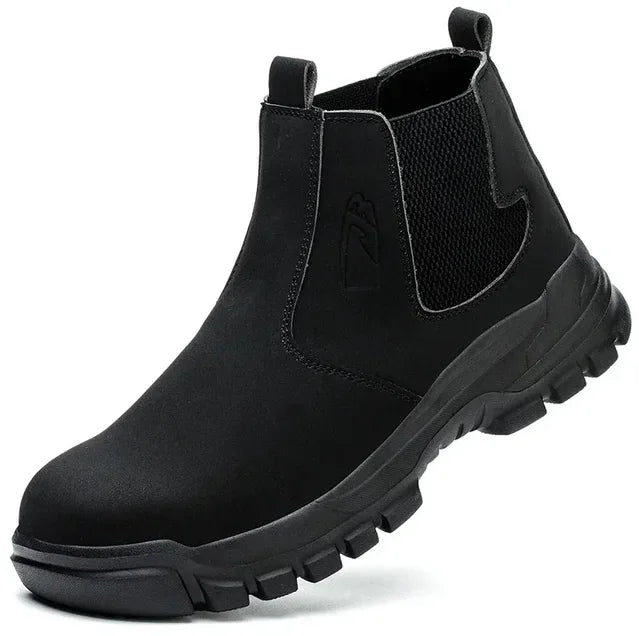 2024 Fashion Waterproof Security Work Boots – Protective Leather, Anti-Smash & Anti-Puncture Industrial Safety Shoes